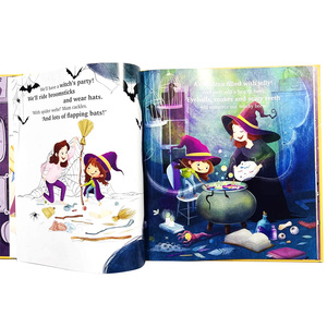 หนังสือฮาโลวีนคุณภาพสูงแบบกำหนดเอง น่ารัก ลายการ์ตูน สำหรับการเรียนรู้เบื้องต้น เข้าเล่มแบบเย็บกี่ ปกแข็ง พิมพ์ฟิล์มบนกระดาษแข็ง - Product Image 4