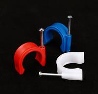 8/9/10/12mm PVC réglable montage mural pince suspendue ronde plate U R Type noir blanc plastique PA66 fil électrique clou pinces de câble