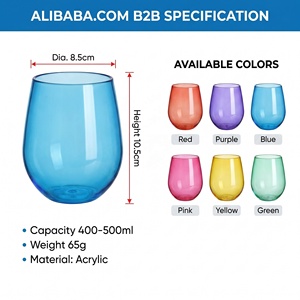 Bicchiere da Vino Rosso Moderno Trasparente con Bordo Rosso Personalizzabile, Elegante Strumento per Degustazione con Capacità 401-500ml - Product Image 3
