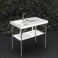 Table de camping en plein air HDPE en gros d'usine portable avec pulvérisateur