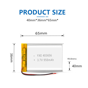 3.7V/950mah kleine Lithium-Ionen-Batterien des OEM/ODM-Lieferanten Mehrere Modelle wiederauf ladbar 403656 - Product Image 4