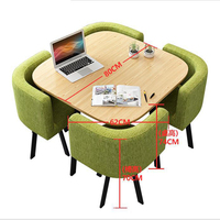 Hanyee table à manger carrée moderne de luxe ensemble 4 chaises de style européen Tables basses de loisirs en MDF pour la maison, la cuisine et les hôtels