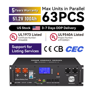 Batería para Rack de Servidor UL de 5 kWh, 51.2V 100Ah, Batería Lifepo4, Sistema de Energía Solar, Batería de Litio para Almacenamiento de Energía Solar, CAN RS485 - Product Image 1