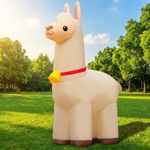 Inflables <span class=keywords><strong>de</strong></span> Alpaca y Llama <span class=keywords><strong>de</strong></span> 6 Pies, Decoración Navideña y <span class=keywords><strong>de</strong></span> Primavera para Granja, Animales Inflables, Decoración Linda para Exteriores con Luces LED Integradas, Decoración Grande - Product Image 4