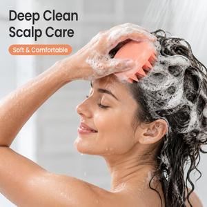 Custom Logo Silicone <b>Hair</b> Scalp Massager Brush Deep Cleaning Exfoliating Shampoo <b>Scrubber</b> with Ergonomic Grip - Product Image 1