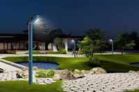 Lampadaire Solaire Commercial 50W à Bras Cantilever pour Aménagement Paysager et Colonnes de Parc Décoratives