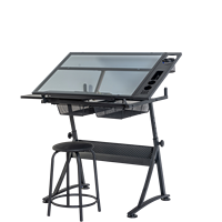 Bureau de dessin multifonctionnel réglable en verre OEM Bureau de dessin pliable pour l'artisanat d'art