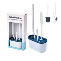 Coffret de 3 Brosses de Nettoyage Ménager en Vente Chaude - Brosse de Toilette en Plastique Créative en Forme de S avec Manche É
