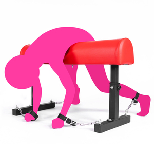 BANSEY SP Carbon Steel Spanking <b>Bench</b> with 4 Leather Cuffs Cavallina per Restraint Bondage Chair Banco de azotes Red - Product Image 2