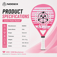 Raquette de paddle Nodex SPORT personnalisable en EVA souple de forme ronde en fibre de carbone