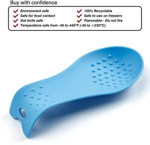 Mutfak eşyaları ısı dayanıklı gıda sınıfı silikon kaşık standı istirahat raf tutucu - Product Image 6