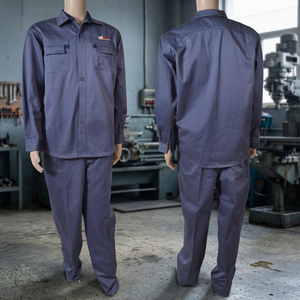 Conjunto de Uniforme Industrial para Trabajador, Camisa de Manga Larga con Botones y Pantalones a Juego, Ropa de Trabajo Azul para Taller, Fábrica y Mantenimiento - Product Image 3