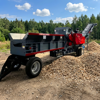 Broyeur à marteaux automatique CE haute capacité pour bois, avec moteur et engrenages, pour la fabrication de sciure de bois à partir de troncs, branches et palettes