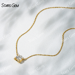 Starsgem 0.5ct redondo corte brillante laboratorio cultivado diamante 18K oro amarillo sólido Unisex clásico Bull-Head estilo colgante collar - Product Image 2