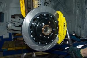 Étrier à 4 pistons TEI avec rotor de 355x28 mm, frein de course avant pour BMW <span class=keywords><strong>420i</strong></span> 428i 430i 435i 440i F32/F33/F36 2013-2019, roue de 18 pouces - Product Image 5
