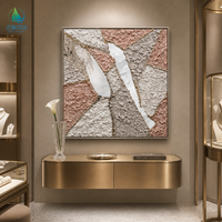 Peinture murale sur toile artisanale en mousse abstraite colorée au design personnalisé, style Art déco, avec cadre en bois pour la décoration de la maison