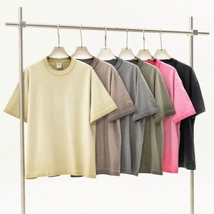 เสื้อยืดคอกลมโอเวอร์ไซส์ผ้าฝ้าย 100% แบบวินเทจ ย้อมสีเอซิด พิมพ์ลายได้ ขายส่ง รับผลิตแบบ OEM - Product Image 5