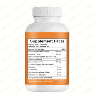 Capsules <span class=keywords><strong>de</strong></span> <span class=keywords><strong>Glucosamine</strong></span>, Chondroïtine, MSM et Curcuma – Complément Articulaire et Osseux – Prix Spécial - Product Image 2