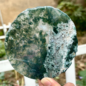Vente en gros de plaques d'agate mousse naturelle polies, pierres de guérison en cristal, plaques d'agate paysagère, décoration intérieure, cadeau en cristal - Product Image 1