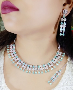 AD Stone Gargantilla Collar Set La mejor joyería de boda para compromiso de boda y aniversario Joyería hecha a mano - Product Image 5