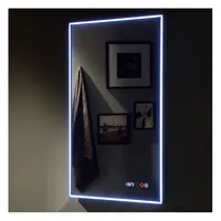 Miroir suspendu murale à LED pour salle de bains, démêlante, moderne, avec lumière, populaire, hôtel
