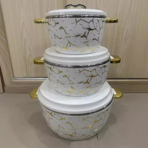 Nấu ăn đồ ăn 2L + 3.5L + 6.5L 3 cái Jumbo thực phẩm ấm hơn container kết hợp màu sắc ABS + thép không gỉ thực phẩm ấm hơn cookwares - Product Image 6