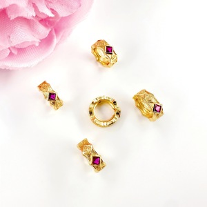 Gold Plated Zircon <b>Beads</b> Square Shape 9.8mm Outer Diameter DIY Jewelry Accessories For Bracelet Necklace Making - Product Image 3