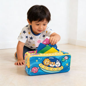 Joysun Jouets sensoriels cognitifs en tissu pour l'éveil des tout-petits, boîte à mouchoirs pour bébé, jouets créatifs éducatifs STEM pour les voyages - Product Image 5