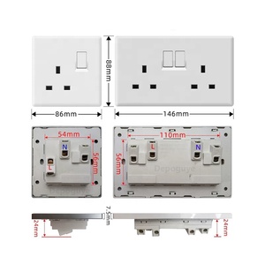 영국 몰타 초슬림 1/2/<span class=keywords><strong>3</strong></span>/4구 PC 화이트 벽면 전기 스위치 18W 스마트 퀵 타입 C USB 소켓 13A 벽면 전원 콘센트 플러그 - Product Image 4