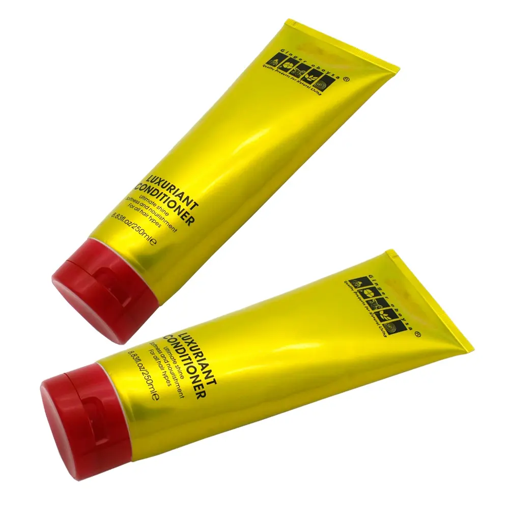 Embalagem de extensão de creme de cabelo usado, recipiente de alumínio para shampoo e tubo de plástico laminado