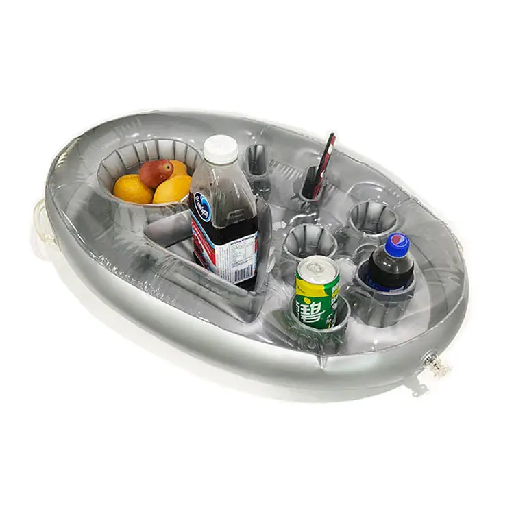 Custom inflatable pool float drink holder spa tub tray swimming pool inflatable toy for water party