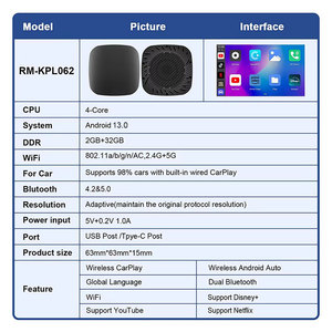 อะแดปเตอร์ไร้สาย Android Auto <span class=keywords><strong>Carplay</strong></span> Box Android 13 รองรับ Netflix อะแดปเตอร์ Car Play 3 in 1 สำหรับ <span class=keywords><strong>Apple</strong></span> <span class=keywords><strong>Carplay</strong></span> <span class=keywords><strong>Youtube</strong></span> Ai Box - Product Image 6