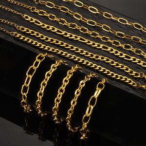 Bracelet à breloques en chaîne cubaine géométrique classique LEPAI, en titane, unisexe, cadeau, chaîne fine, vente en gros, vie quotidienne - Product Image 4