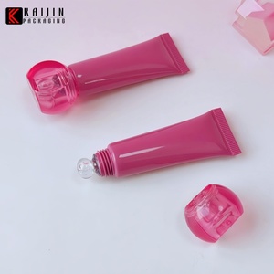 10ml/15ml OEM 맞춤형 PETG 볼 립 글로스 튜브 빈 화장품 포장 아이 크림 튜브 스크류 캡 부드러운 실리콘 어플리케이터 - Product Image 2
