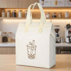 Sac isotherme réutilisable en aluminium rayé avec logo personnalisé, imperméable, pour aliments, boissons froides et déjeuner – Vente en gros - Product Image 1