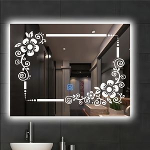 Nouveau design miroir avec lumière salle de bain vanité led miroir intelligent maquillage moderne miroirs écran tactile pour hôtel maison - Product Image 6