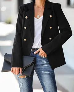 Bán sỉ blazer phụ nữ bán cộng với kích thước-Áo Blazer Nữ Bán Chạy 2021 Áo Blazer Nữ Thời Trang Mới Áo Khoác Có Nút Tùy Chỉnh Áo Blazer Nữ Áo Blazer Nữ