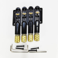 Kit de pont de basse électrique sans tête à 4 cordes de qualité supérieure, avec sellettes supérieures et inférieures complètes en alliage de cuivre, pièces de pont de guitare