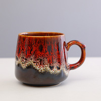 Tasse à thé en céramique créative de 350ml et tasse à café poterie de style classique faite à la main avec glaçure de texture élégante pour bureau et maison