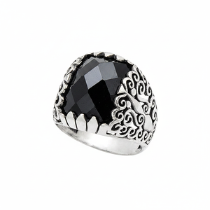 925K Sterling <b>Silver</b> Onyx <b>Men</b> <b>Ring</b> - Product Image 2