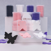 Lingettes sans peluches pour ongles, tampons dissolvants pour vernis à ongles, fournitures de salon de beauté, lingettes en papier blanches et roses pour colle à extensions de cils