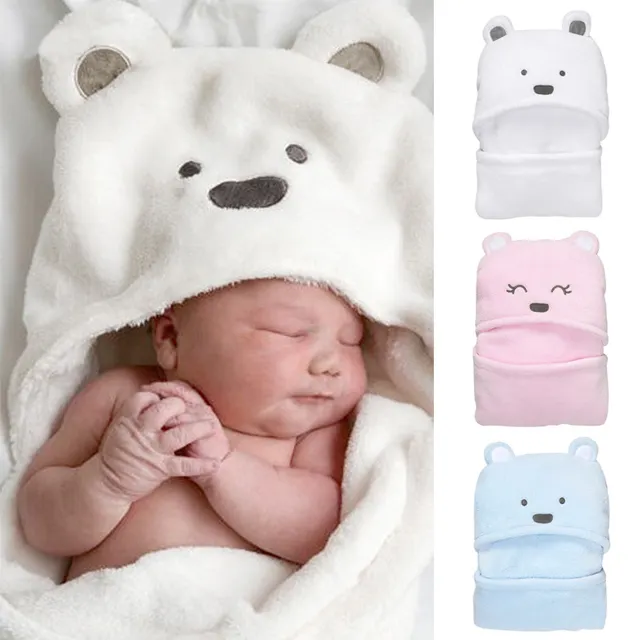 100% de punto de poliéster de peluche manta de bebé con capucha china Fuente de la fábrica de Manta con cabezas de animales