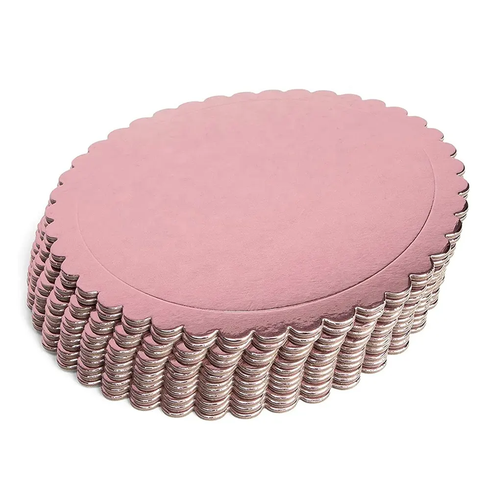 Rosa PET Cake Base Board Rodada Revestido 10 polegadas bolo pad embalagens flores bolo