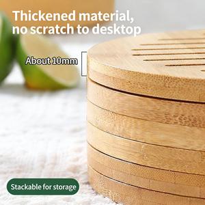 Procesamiento personalizado de posavasos, tapetes aislantes de calor de bambú OEM/ODM, manteles individuales, tapetes de drenaje, tapetes antideslizantes con logo impreso. - Product Image 5