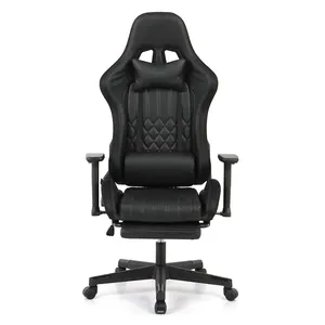 450 Pfund Pu Leder Sillas Gamer Pro Ergonomischer Renn stuhl mit einziehbarer Fuß stütze