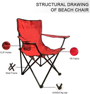 WOQI Logo personnalisable 600d <span class=keywords><strong>Camping</strong></span> Picnic Fish Chair Chaise de plage réglable avec porte-gobelet et accoudoir Chaise de randonnée bon marché - Product Image 4