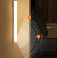 Lampu LED Isi Ulang 10cm/20cm/30cm/50cm untuk di Bawah Kabinet Dapur, Lampu Malam Sensor Gerak Nirkabel, Lampu Kabinet