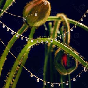 Collana Choker Gemnel di Tendenza in Argento 925 con Charm Minimalista Rotondo Forato con Zirconi Cubici Trasparenti - Product Image 3