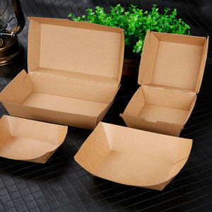 fast food paper round bottom box packaging for foods white boxes corn dog disposable folding burger box