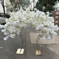 IFG Nouvelles décorations de centre de table en fleurs artificielles blanches roses, design complet